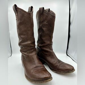 Tall Brown Frye boots - very comfortable!